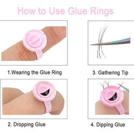 Glue Rings for Eyelash Extension, Glue Rings Lash Ring for Glue Blooming Eyelash Glue Holder 400PCS