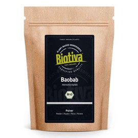 Biotiva Baobab Powder Organic 250g - Biobaobab in Premium Organic Quality - Adansonia - Vegan - Packed in Germany (DE-ECO-005)