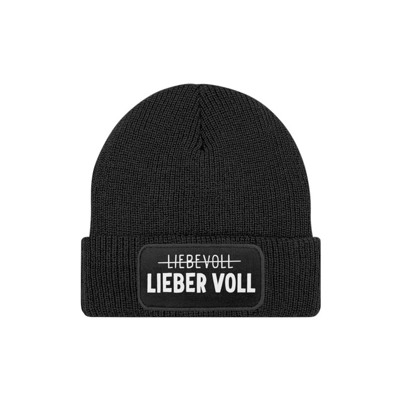 MoonWorks® Men's Beanie with Patch Knitted Hat with Drinking Saying