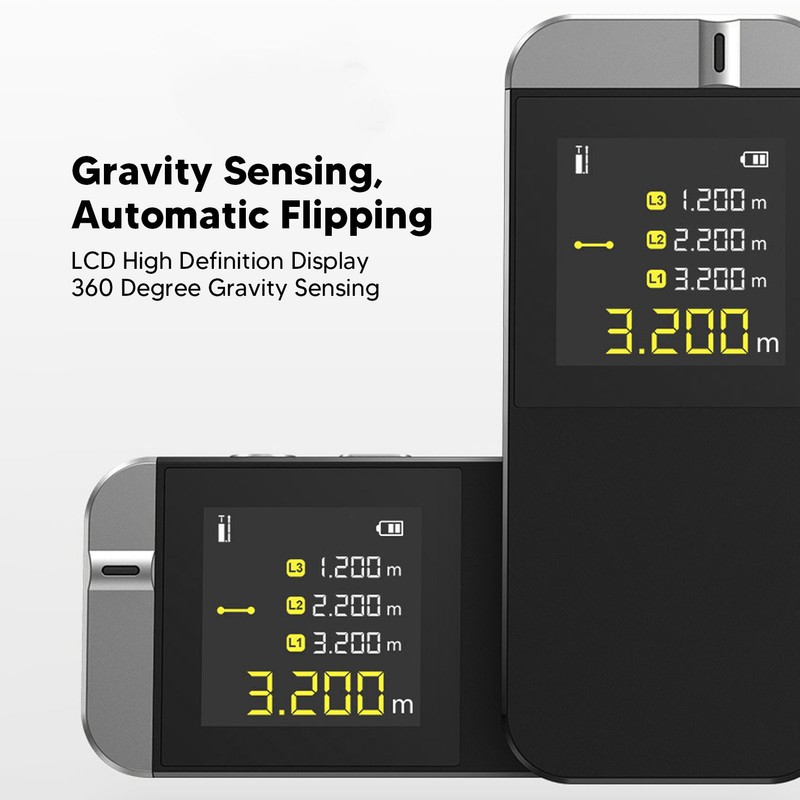 Smart Infrared Rangefinder LCD Screen Gravity Sensing Distance Measuring Device