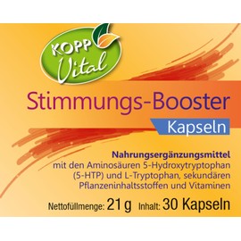 KOPP Vital® Mood Booster 30 Capsules 21 g Dietary Supplement - Folic Acid, Vitamin B6, Vitamin B12; Biotin, Niacin, Pantothenic Acid - No GMO, Additives Free