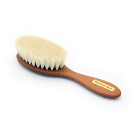 Baby Hair Brush Pear Wood Oiled 150mm Pure Soft Goat Hair