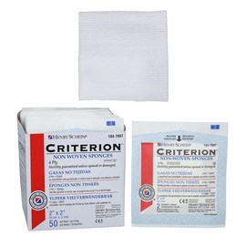 Henry Schein Criterion 2x2” Non-Woven Sponge- Rayon/Polyester Blend, 4-Ply, Sterile- 2x2 Inch, 50/Pack