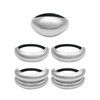 TOAOB Pack of 5 Geometric Elastic Hair Ropes Silver Metal
