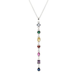 Bellitia Jewelry 925 Sterling Silver Tassel Necklace for Women and Girls, Tassel Necklace with Zirconia Pendant and Adjustable Chain
