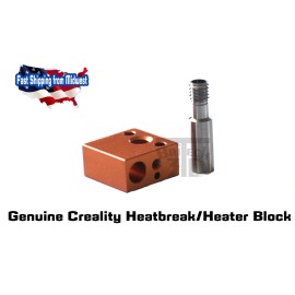 CCTREE Creality CR-10 Stainless Steel Heatbreak (Throat) & Heater Block, S4, S5, Ender