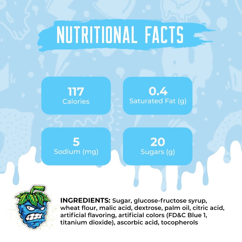 Sour Strips Blue Raspberry, 3.7 Ounce (Pack of 3)