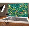 7x5ft Jungle Forest Backdrop Cartoon Animals Monkey Giraffe Palm Tree