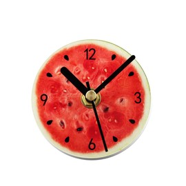 LABRIMP Refrigerator Stickers Clock Creative Fruit Pattern Wall Clock Magnets for Reading