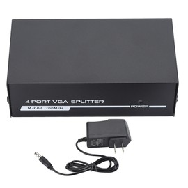 4 Port VGA Splitter 1 in 4 Out 1920X1440 200MHz Bandwidth HD Video Splitter  100‑240V