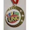 UNO card game gold color medal award winner, with your