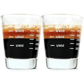 Shot Glass Measuring Cup | Non Fading | Bar Bartender Accessories, Jigger for Bartending | Tablespoon Measuring Spoon (2, White)