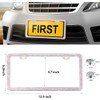 Diamond License Plate Frame,Luxury Clear Glass Crystal Rhinestone Bling License