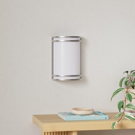 CLOUDY BAY LED 3 Color Wall Sconce, Wall Lighting,3000K/4000K/5000K Color Temperature Adjustable Wall Mount Light Fixture, 15W 120V Dimmable CRI 90+ LED Wall Light,Brushed Nickel