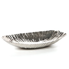 Hosley® Elegance Redefined Silver Finish Decor Tray Bowl, 13.6 Inches Long Versatile and Chic Centerpiece for Serving, Floral Arrangements, and Stylish Home Decor