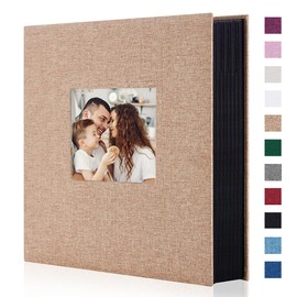 Artmag Fabric Photo Album 4x6 400 Large Capacity for Family Wedding Anniversary Linen Album Holds 400 Vertical Photos (400 Pockets, Khaki)
