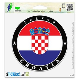 Croatia Zagreb Vinyl Car Bumper Window Sticker 2" x 2"