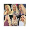 LICHANG 28 Inch 613 Lace Front Wig Human Hair Blonde
