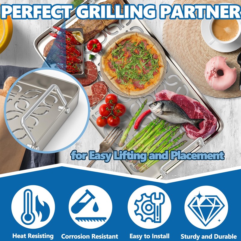 Stainless Steel Fish & Veggie Grill Tray for Traeger Grill