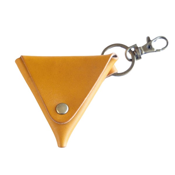 [Made in Japan] Italian Leather Triangular Coin Purse with Key
