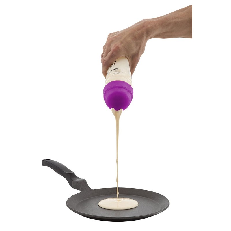 875 ml Pancake Shaker (Purple) with Recipe Print for Pancakes,