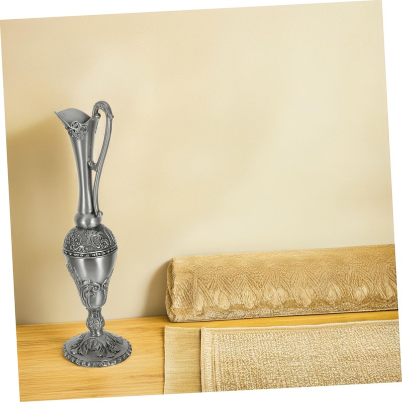 Mobestech Deluxe Silver Plated Decorative Bottle with Artistic Patterns Elegant