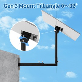 Xyrofta Starlink Gen 3 Pole Mount, Adjustable Wall Mount for Starlink Satellite, Heavy Duty Roof Router Mounting Kit with Pipe Adapter