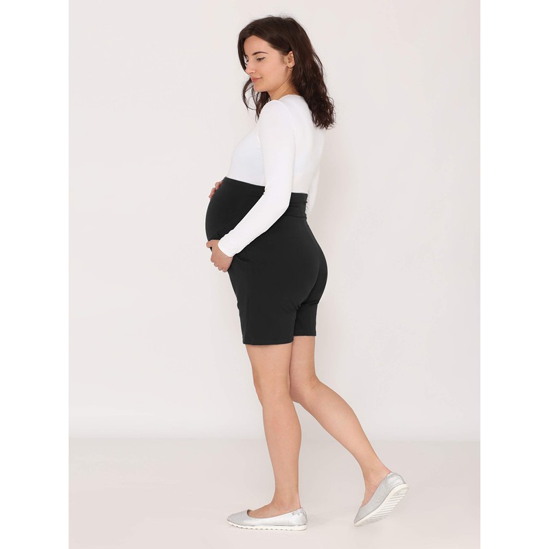 Be Mammy BE20-234 Women's Maternity Shorts, black