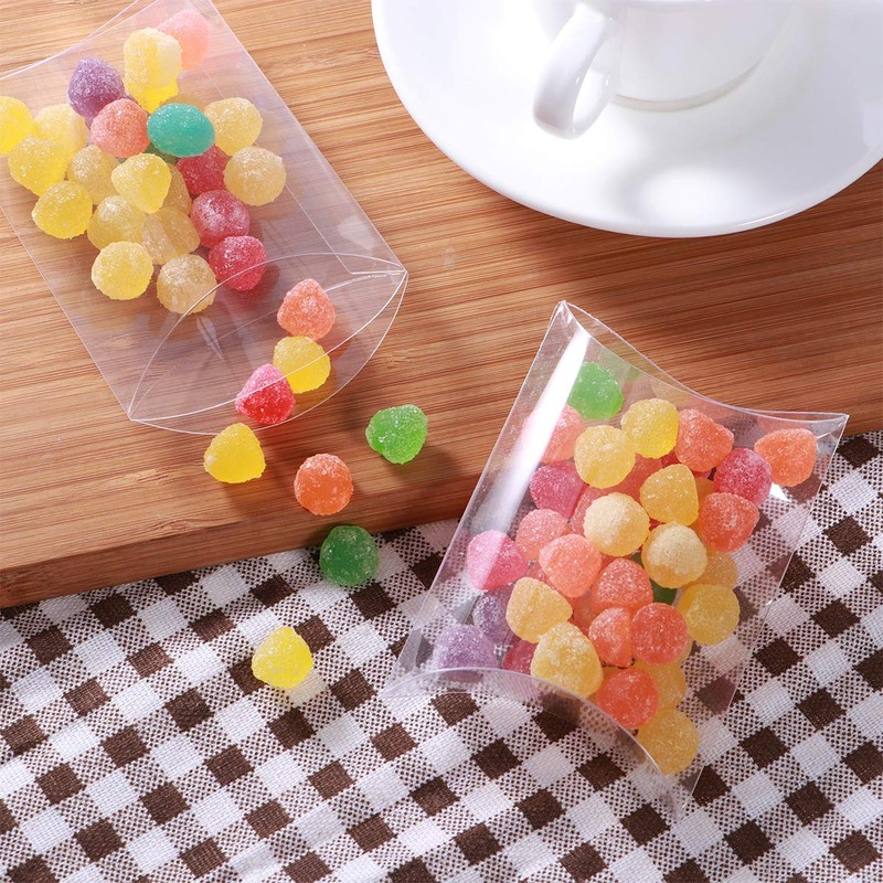 Ultnice Pack of 50 Clear Pillow Shape Gift Boxes Candy