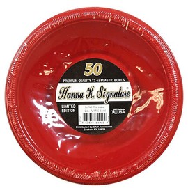 Hanna K. Signature Collection Bowls-15oz | Red | Pack of 50 Plastic Bowl, 15 oz
