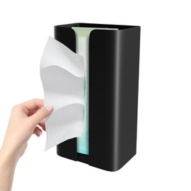 ICHIYO Magnetic Tissue Case, Paper Holder, Tissue Case, Magnetic Box, Wall Hanging, Can Be Cut with One Hand, Storage, Magnet, Paper Holder, Refrigerator, Bathroom, Bath, Wash, Refrigerator, (Black)