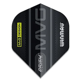 WINMAU Alpha Michael Van Gerwen MvG Logo Black and Grey Extra Thick Dart Flights - 1 Set Per Pack (Total 3 Flights)
