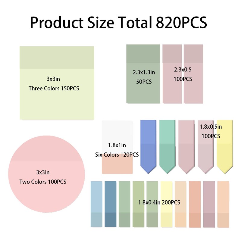 Ubuymart 820 Sheets Transparent Bible Sticky Notes,Waterproof Clear Sticky Notes,Bible