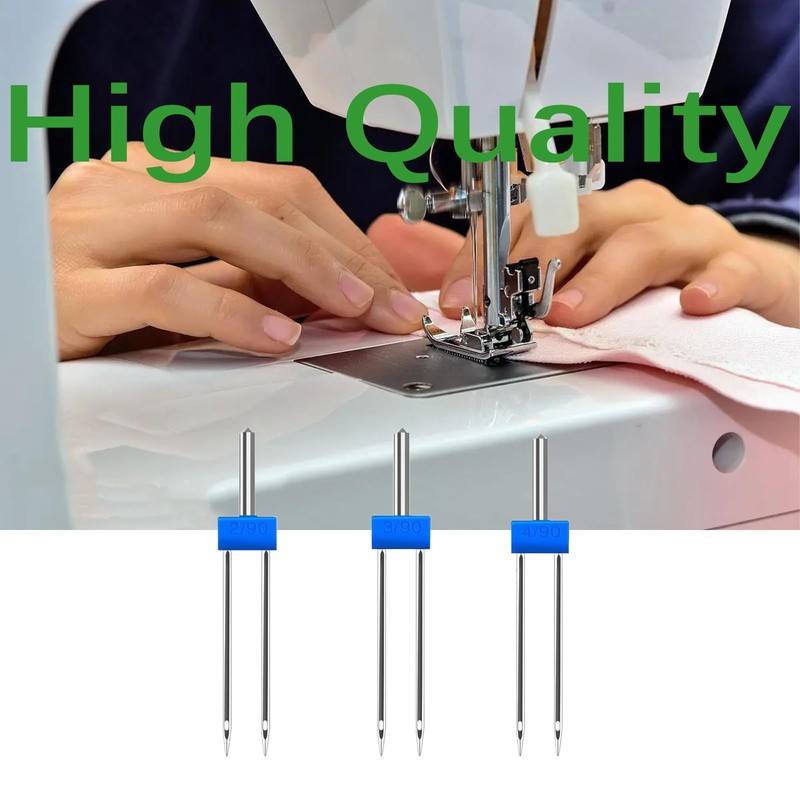 3 Pack Twin Needles for Household Sewing Machine, Stretch Machine