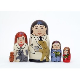 Veterinarian 5-piece Russian Wood Nesting Doll