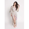 KIM+ONO Satin Kimono Robe Long - Chrysanthemum & Crane -