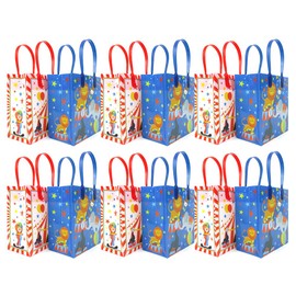 TINYMILLS Circus Party Favor Treat Bags Candy Goodie Bags with Handles for Circus Carnival Theme Birthday Party Pack of 12