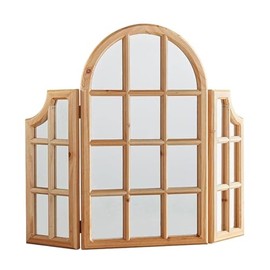 47th & Main Foldable Mirror, Tri-Fold Wood Framed Accent Mirror for Home Décor, 24" L x 31" H, Tryptych