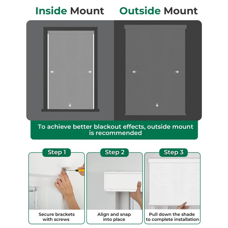 Allesin Motorized Blinds with Remote Smart Blackout Roller Shades |