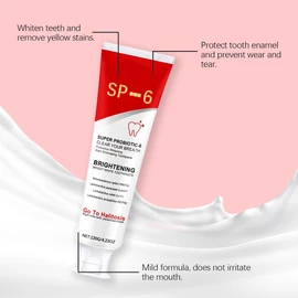 2PCS SP-6 Ultra Whitening Toothpaste, Fresh Breath, Teeth Whitener, Super Probiotic-6 Toothpaste with 6 probiotics oalance Oral microbiota Strength