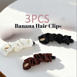 WENJESO High Ponytail Banana Clip Set of 3 Non Slip for Both Thick and Thin Hair for Women and Girls-C