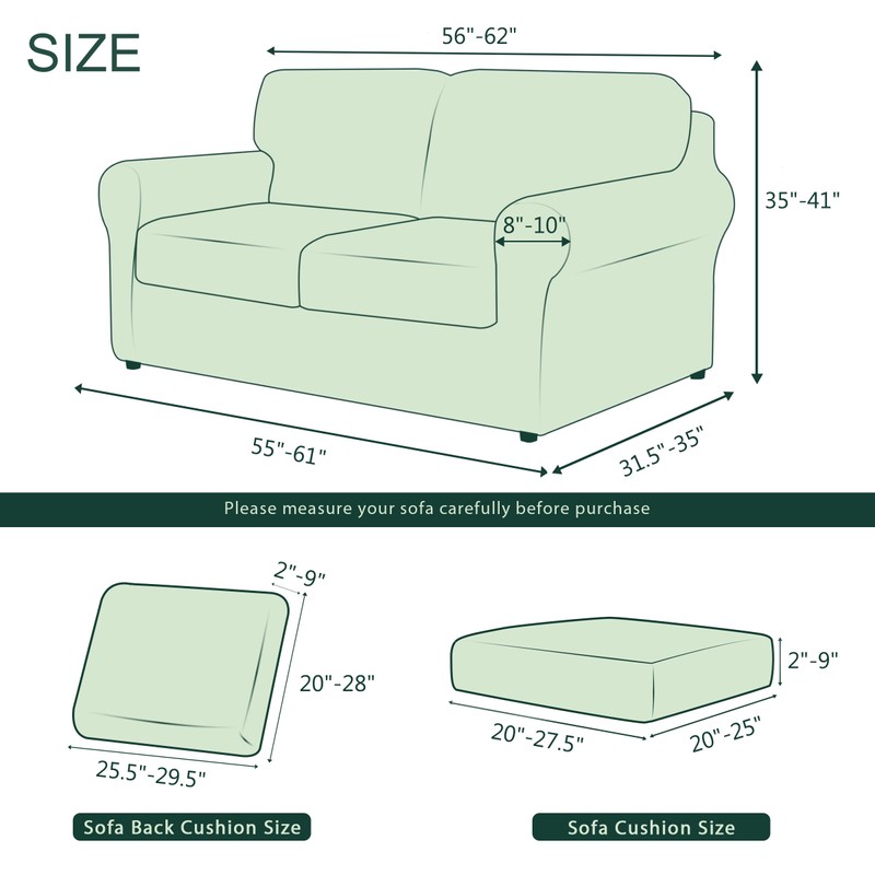 CHUN YI 5 Piece Loveseat Covers, Stretch Couch Covers for