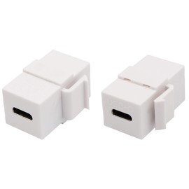 AAOTOKK 3.1 USB C Keystone Jack Adapter USB 3.1 Type C Female to Female Keystone Insert Socket Coupling Adapter for Wall Plate Socket Panel (White/2 Pieces)