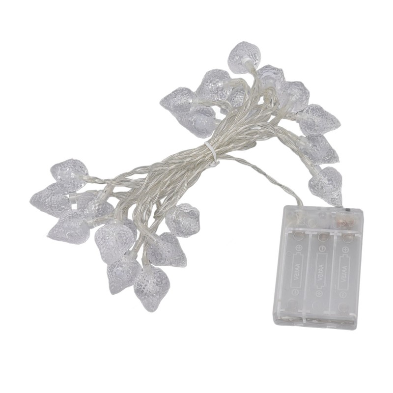 20 LEDs Christmas Lights Outdoor Strawberry Fairy String Lights Battery