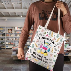 JNIAP Housekeeping Gift We Make This Place Look Good Tote Bag House Cleaner Gift (Housekeeping We Make Tote Bag)