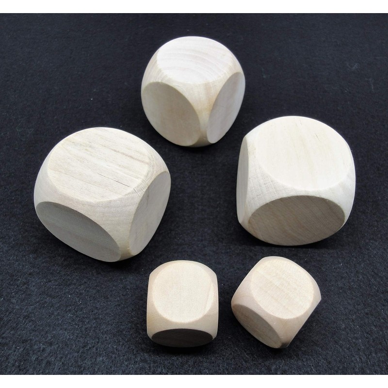 [Pippitto] Large Solid Wooden Dice, Blank Dice, 6 Sided Dice,