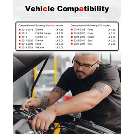 Amblee 4-Count Fuel Injector Compatible with 2011-2022 Hyundai Elantra/Coupe/GT/Kona, Compatible with 2012-2023 KIA Forte/Seltos/Soul - L4 1.8L & L4 2.0L Replacement for 35310-2E000 FJ1182