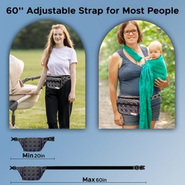 Small Diaper Bag with Changing Pad, Stylish Cross Body Fanny Pack/Waist Diaper Bag with Adjustable Strap, Baby Bag Organizer with Wipes Pocket for Travel, Stroller Diaper Bag- Black