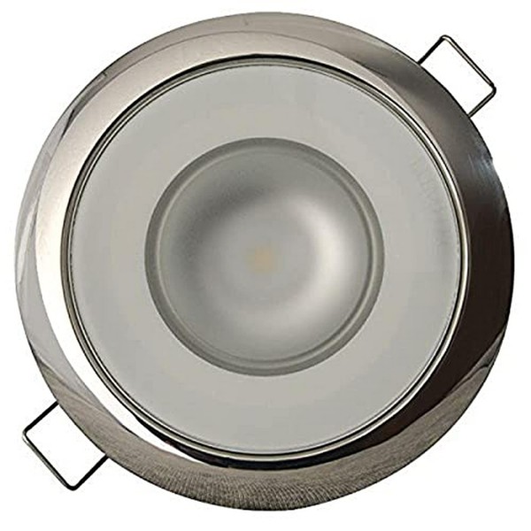 Lumitec Mirage SS Polished Bezel Exterior and Interior Flush Mount LED Down Light White Dimming Red Dimming 1131112