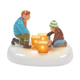 Department 56 Snow Village Accessories Christmas Eve Preparations Lit Figurine, 2.28 Inch, Multicolor